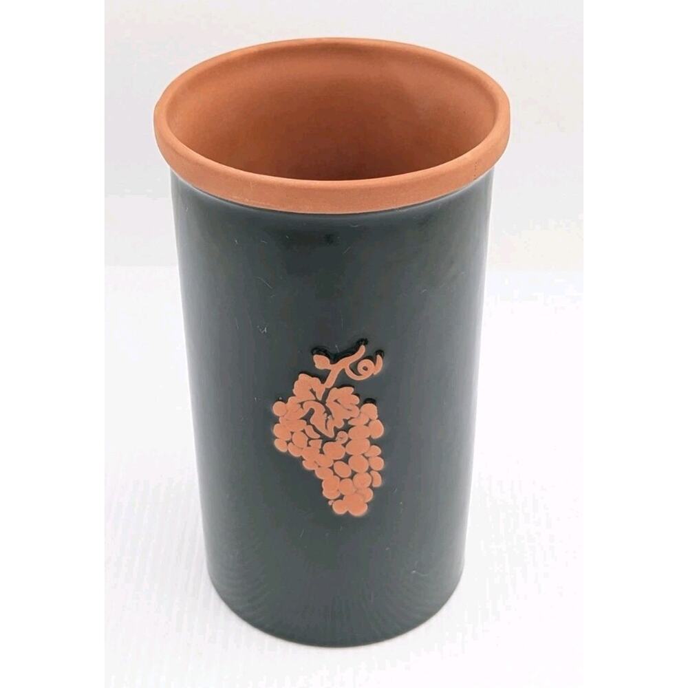 Frankoma Pottery Colorworks Forest Green Wine Cooler Chiller with Grapes #273
